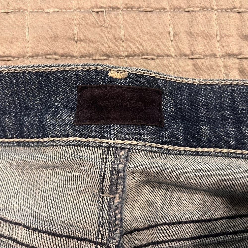 MOTHER Blue Denim Pencil Skirt with Frayed Hem - Picture 4 of 4
